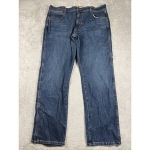 Wrangler Legacy Jeans Mens 36x30 Blue Dark Wash Slim Straight New